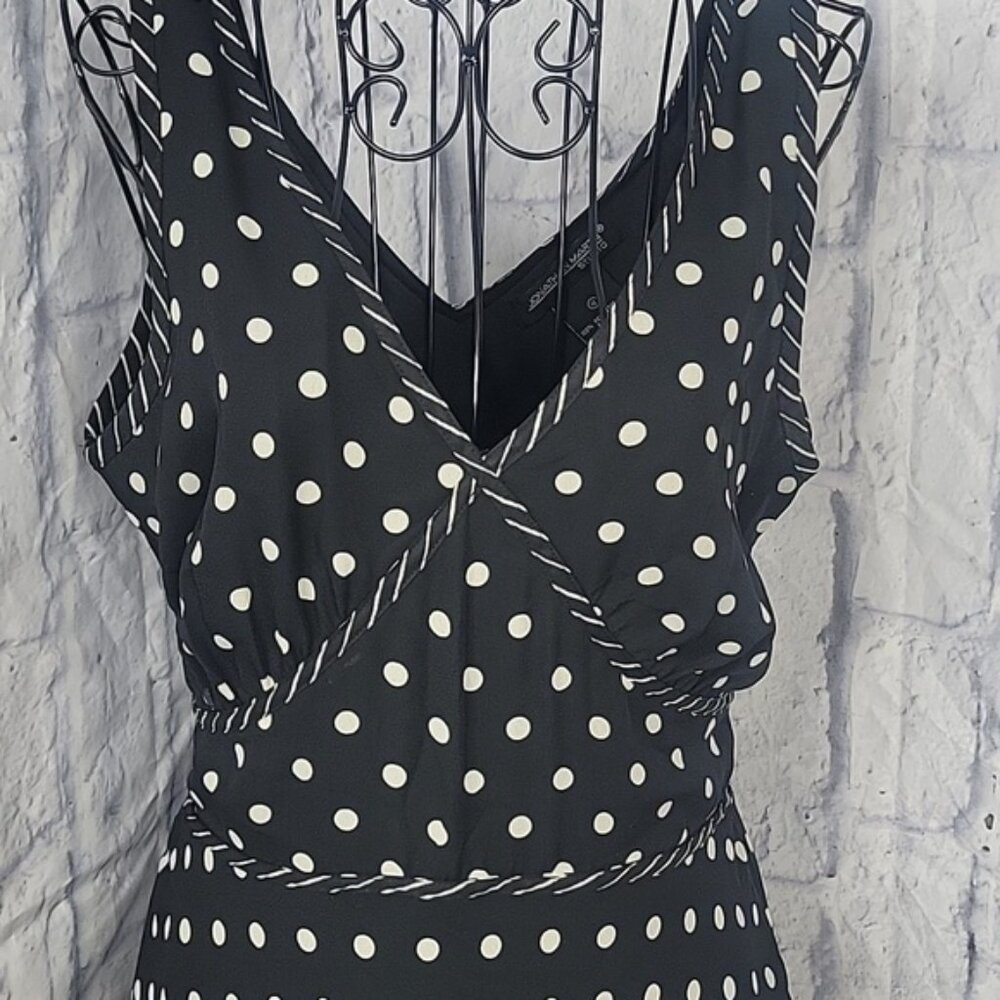 Jonathan Martin Black and White Polka Dot Midi Dress - Picture 2 of 10